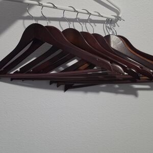 Classic Wooden Suit Hangers - Dark Brown (Set)